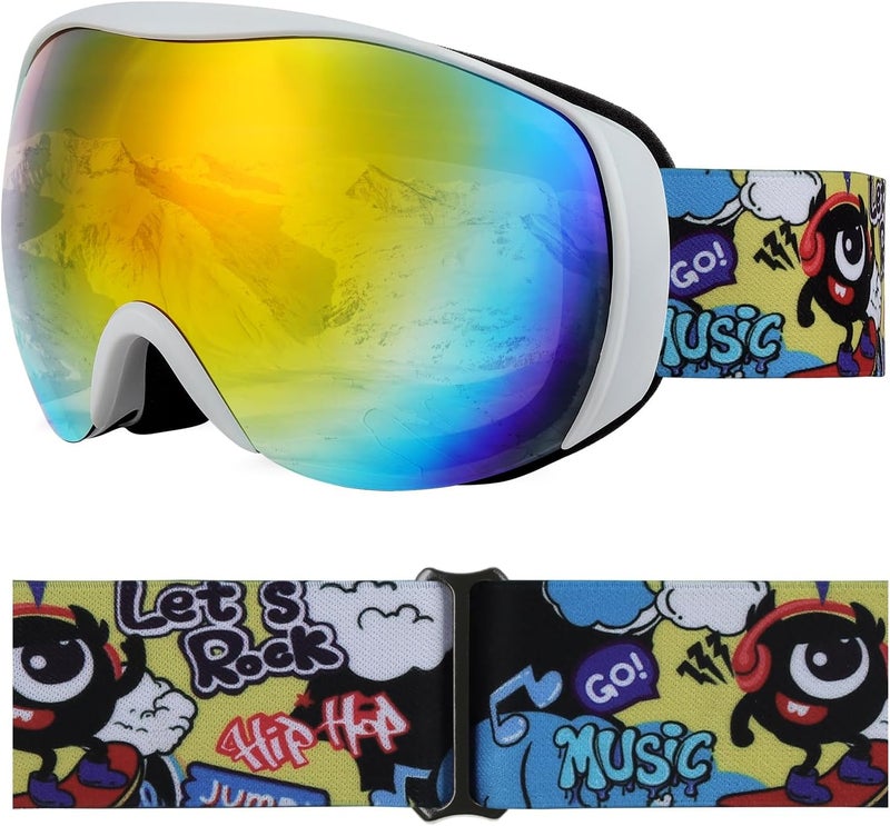 YooxArmor OTG Kids Ski Goggles Kids Snowboard Goggles for Boys Girls Toddler Youth Kid Snow Goggles Anti-Fog UV400 Protection - Image 1